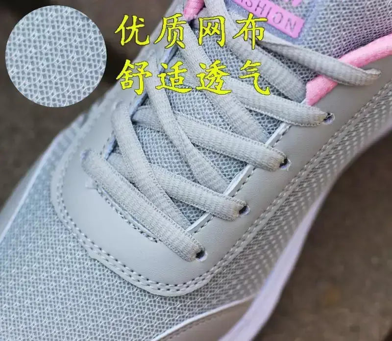 Primavera e outono senhoras diariamente sapatos femininos casuais esportes coreano moda respirável fundo plano correndo luz tênis de viagem