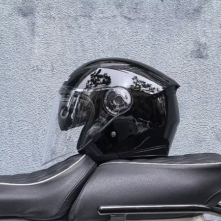 Capacete de motocicleta masculino feminino quatro estações capacete para motocicleta cascos para moto lente dupla corrida meia capacete