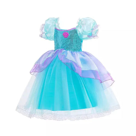 Menina sereia vestido para crianças festa de aniversário princesa cosplay traje ariel halloween fantasia roupas verão elegante vestido