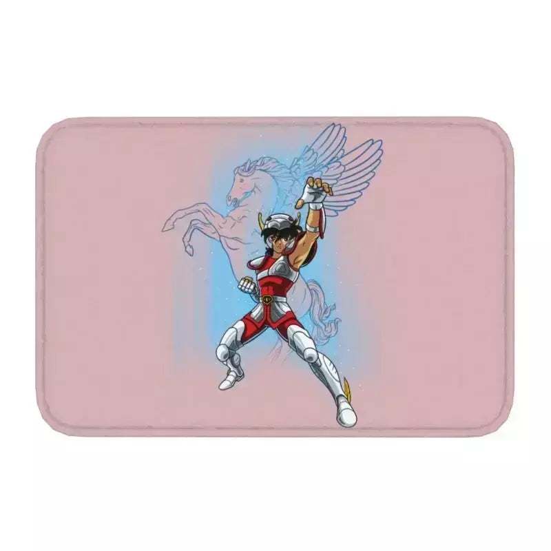 Personalizado cavaleiros do zodíaco saint seiya pegasus fantasia capacho tapete antiderrapante banheiro cozinha garagem tapete 40*60cm