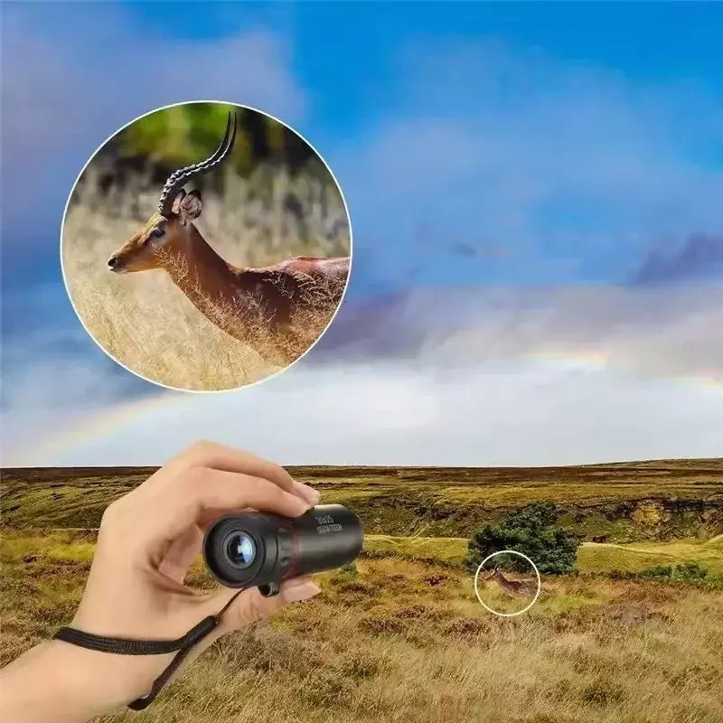 Telescópio monocular hd 2000x24, mini telescópio portátil para celular com suporte para acampamento ao ar livre, caça, observação de pássaros