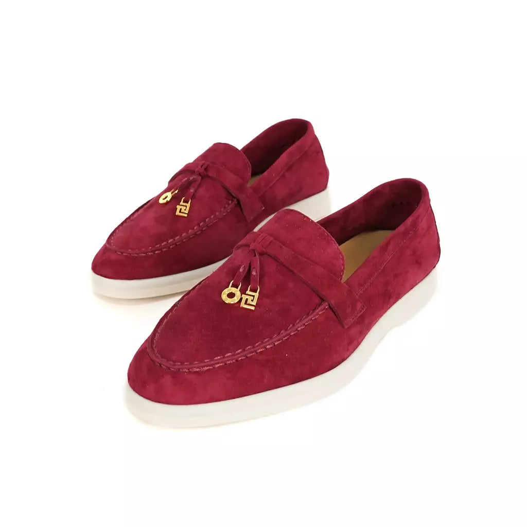 Sapatos de mula de camurça antiderrapante para mulheres, sapatos para dirigir, pingente de metal, marca de luxo, moda casual confortável, Le Fu