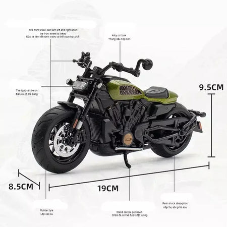 1:12 Harley Davidson Sportster S Modelo de motocicleta de corrida Diecast Alloy Street Sports Modelo de motocicleta Brinquedos para crianças Presentes