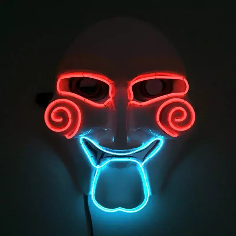 Led slipknot máscara dj halloween masquerade cosplay traje adereços assustador máscara brilhante para adultos homens halloween slipknot máscara