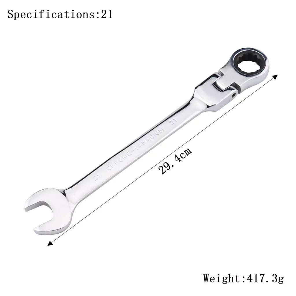 Chave de catraca de chaves, conjunto de ferramentas manuais, catraca de 72 dentes, cabeça flexível, acabamento espelhado, 6mm-27mm, reparo automático e doméstico, 1 peça