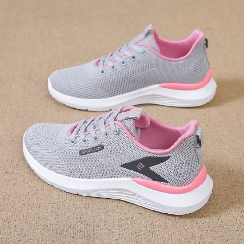 Tênis de corrida leve respirável feminino para primavera outono esportes casuais tênis atléticos para mulher multifuncional comfor