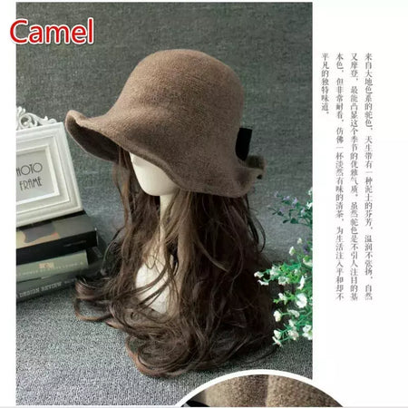 Chapéu de lã de bowknot vintage feminino, Fedoras para senhoras, cúpula de feltro para casamento Igreja Jazz, boné feminino elegante, outono e inverno