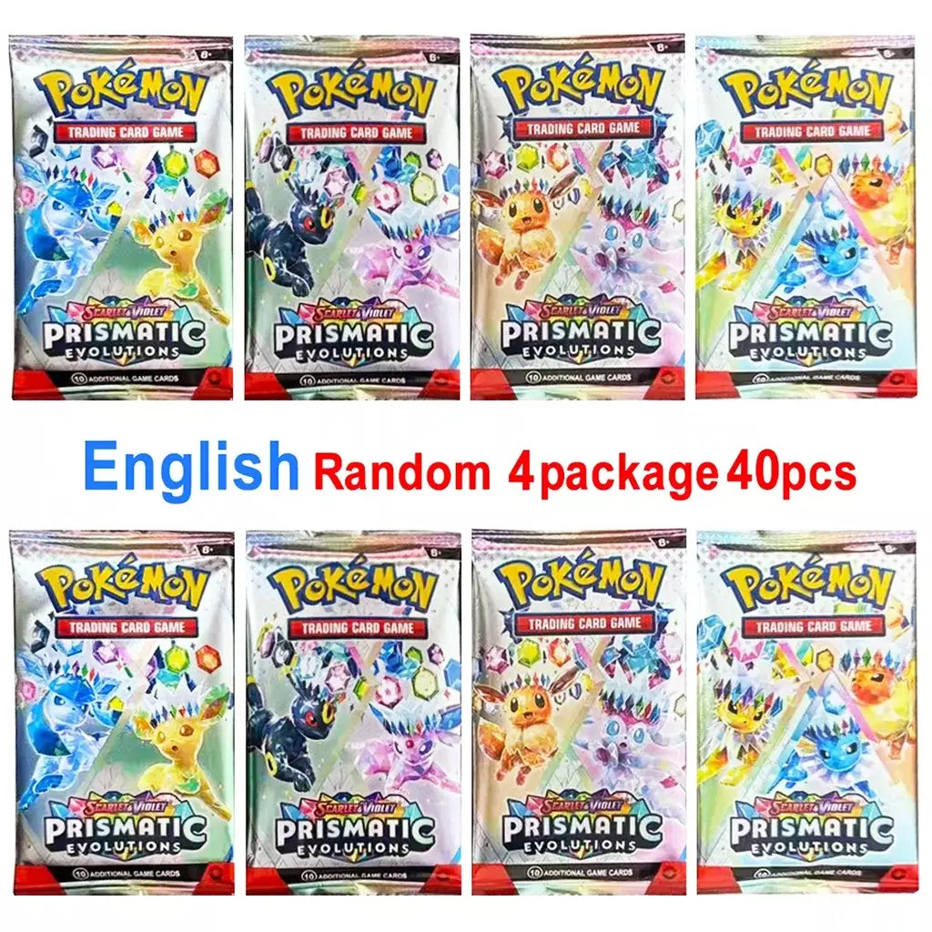 Novo 36/40 pçs caixa pokemon cartão escarlate & violeta evoluções prismáticas inglês impulsionador batalha carte negociação cartões de coleção presentes