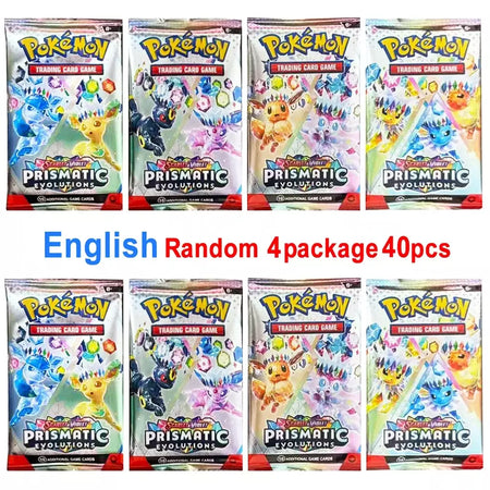 Novo 36/40 pçs caixa pokemon cartão escarlate & violeta evoluções prismáticas inglês impulsionador batalha carte negociação cartões de coleção presentes