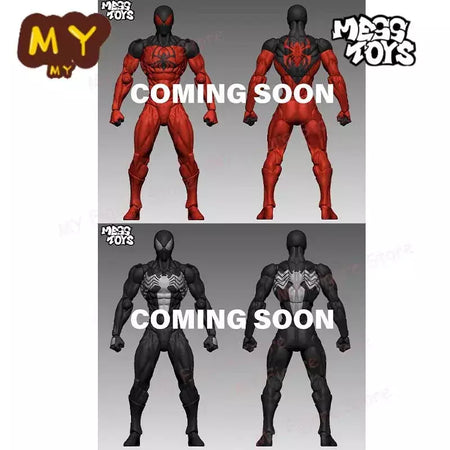 Novos brinquedos bagunça figura do homem-aranha terno preto vizinho simbionte messto brinquedos escarlate vizinho figura de ação ct brinquedos preto vermelho homem aranha