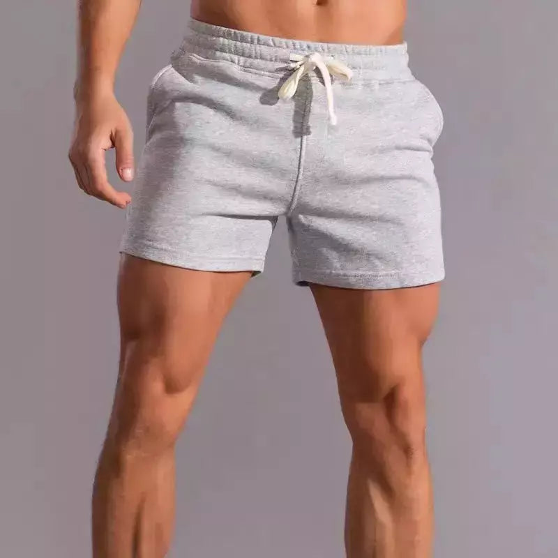 Calção de esportes fitness masculino, algodão americano, cinza, corrida, treinamento, lazer, stretch, agachamento, calça 3/4 masculina, verão