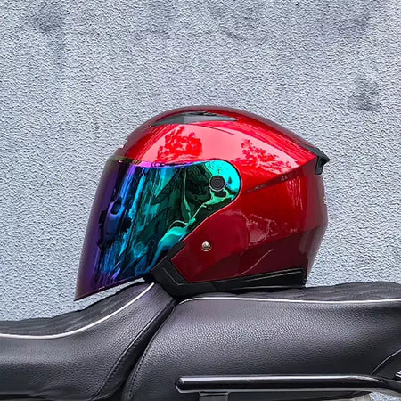 Capacete de motocicleta masculino e feminino quatro estações capacete para motocicleta cascos para moto lente dupla