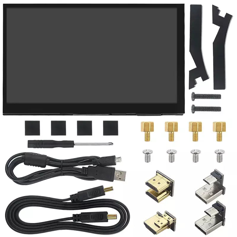 7 Polegada display portátil ips lcd tela de toque capacitivo 1024x600 monitor alto-falantes opcionais para raspberry pi 5 4b 3b + computador portátil