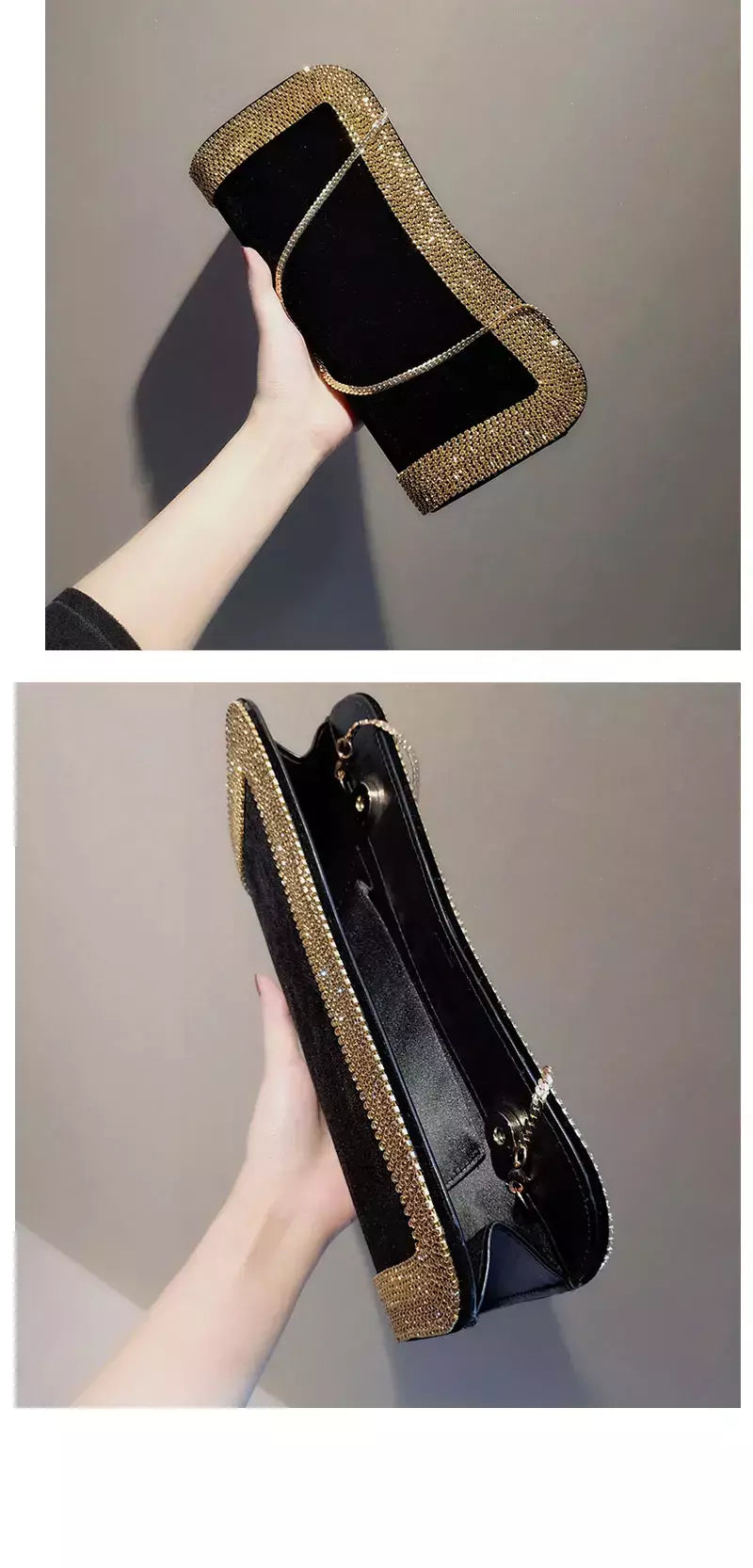 YoReAi-Beading Bolsa para Mulheres, Clutch Feminino, Bolsas de Ombro, Bolsas Festa, Veludo, Hobo-Bag Brilhante, Messenger Bag, Marca de Luxo