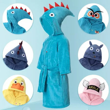 Roupão de Banho Criança, Robe Banho Infantil Absorvente Macio, Roupa Banho Bebé, Toalha com Capuz Infantil, Artigos Banheiro, Roupão Praia Piscina Menino Menina, Pijama Lar