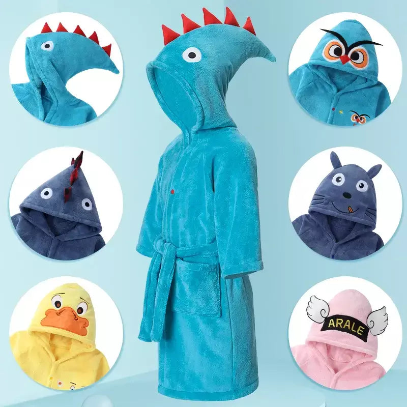 Roupão de Banho Criança, Robe Banho Infantil Absorvente Macio, Roupa Banho Bebé, Toalha com Capuz Infantil, Artigos Banheiro, Roupão Praia Piscina Menino Menina, Pijama Lar
