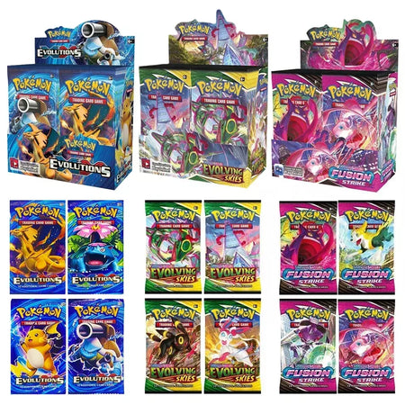 Novo 36/40 pçs caixa pokemon cartão escarlate & violeta evoluções prismáticas inglês impulsionador batalha carte negociação cartões de coleção presentes