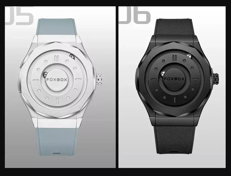 Foxbox criativo rolagem ponteiro força magnética relógios de pulso quartzo masculino esportes ao ar livre relógio à prova dwaterproof água masculino relogio masculino