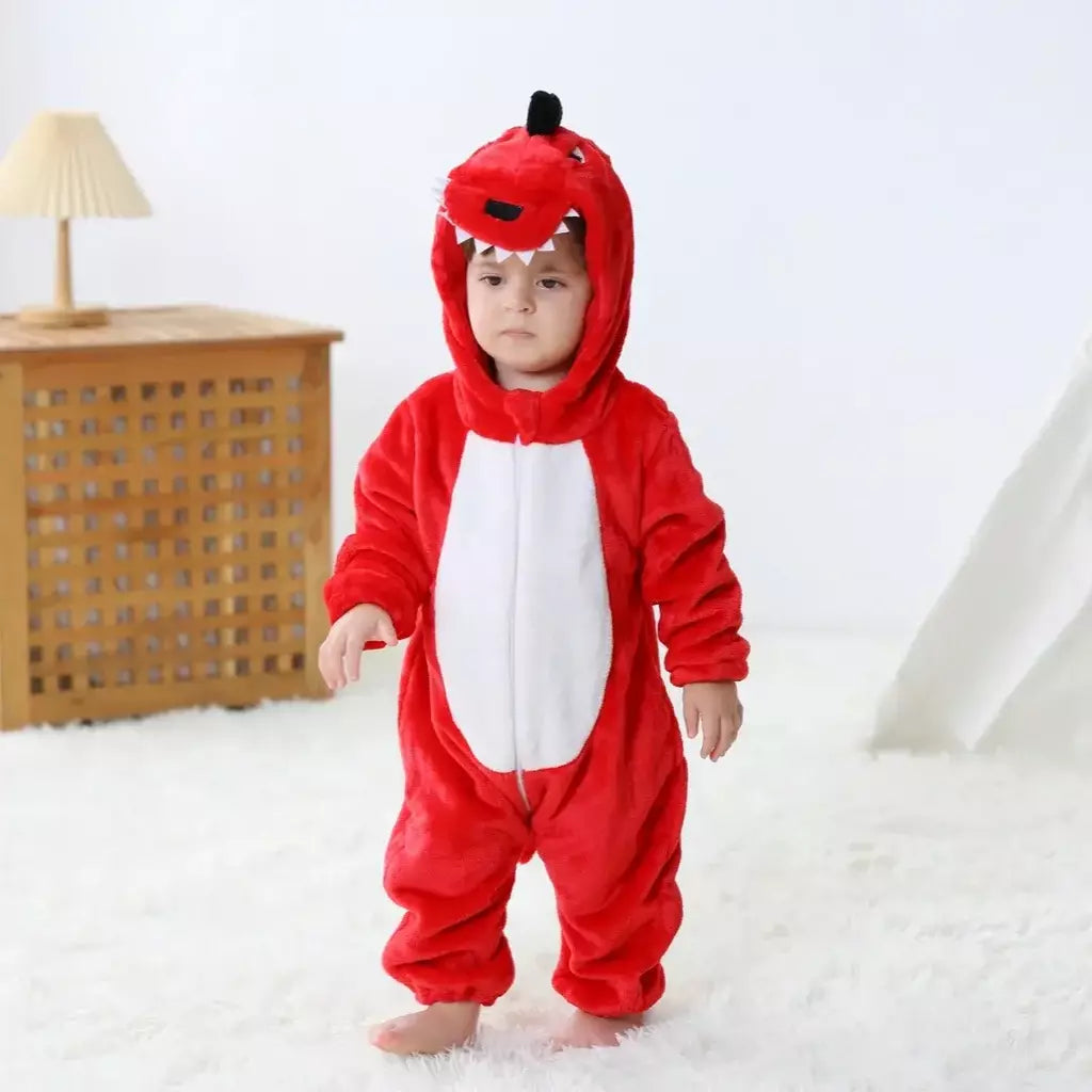 Bebê unissex macacão kigurumi infantil bonito ponto dinossauro animal macacões recém-nascidos dos desenhos animados pijamas para crianças meninos meninas natal