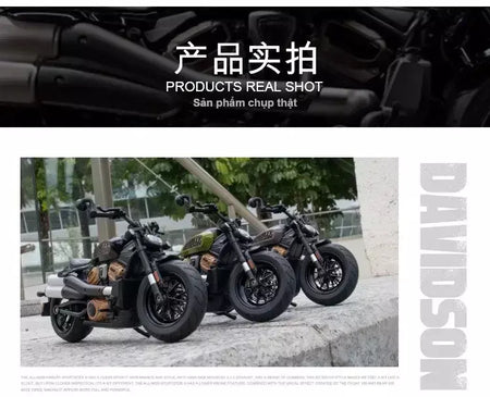 1:12 Harley Davidson Sportster S Modelo de motocicleta de corrida Diecast Alloy Street Sports Modelo de motocicleta Brinquedos para crianças Presentes