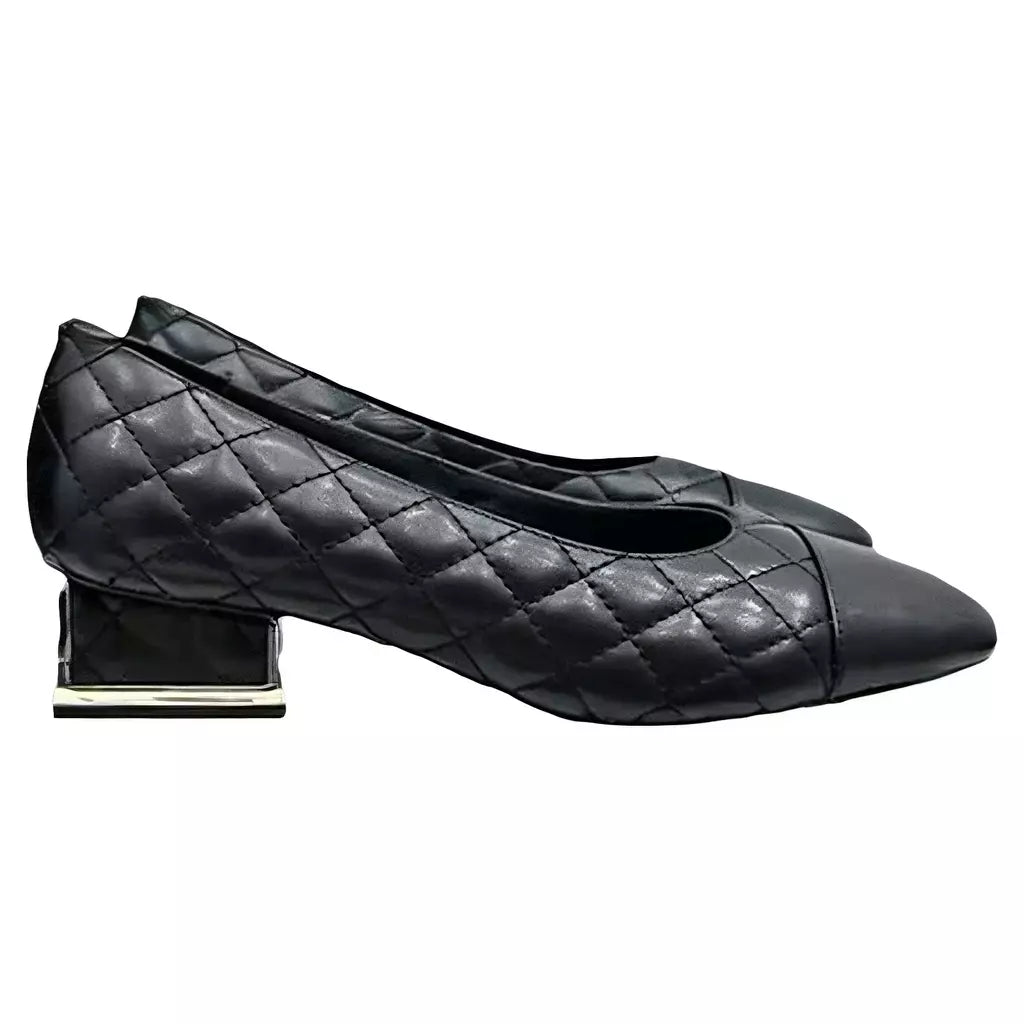 Sapatos de salto alto baixo de couro genuíno para mulheres, sapatos de noite casuais, moda feminina, alta qualidade