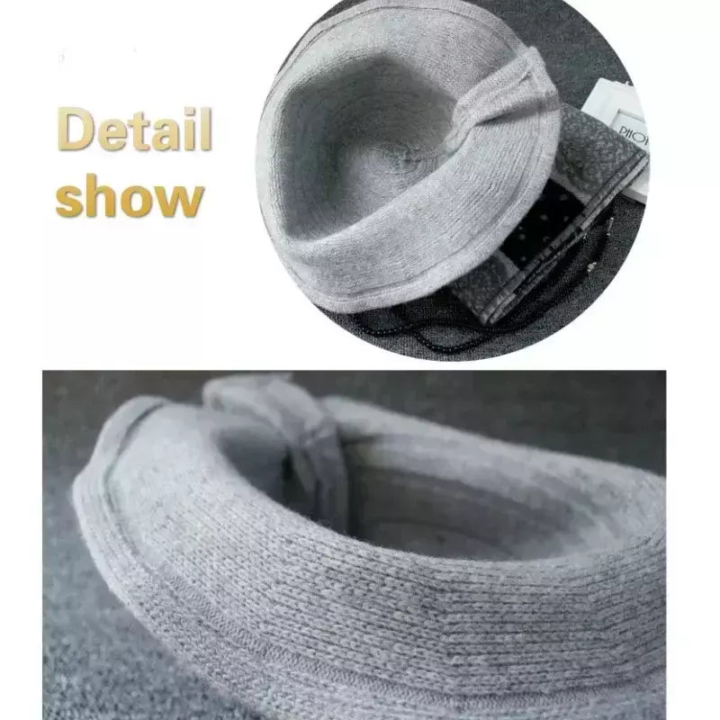 Chapéu de lã de bowknot vintage feminino, Fedoras para senhoras, cúpula de feltro para casamento Igreja Jazz, boné feminino elegante, outono e inverno
