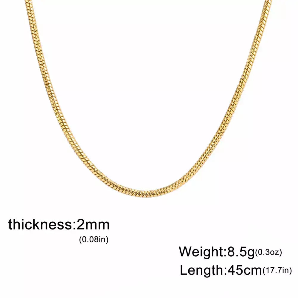 My Shape Rodada Cobra Cadeia Colar para Mulheres Homens Aço Inoxidável Link Cadeia 0.9mm 1.2mm 2mm Cadeia Gargantilha Moda Jóias Presentes