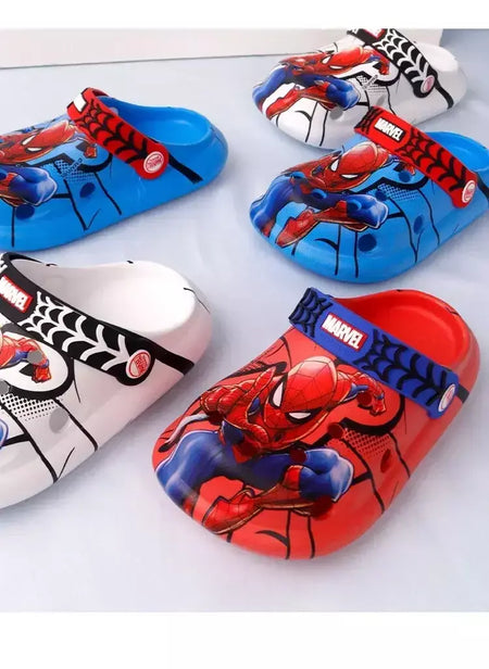 Disney chinelos infantis verão meninos spiderman chinelo antiderrapante buraco crianças sapatos de praia fundo macio criança casa chinelo