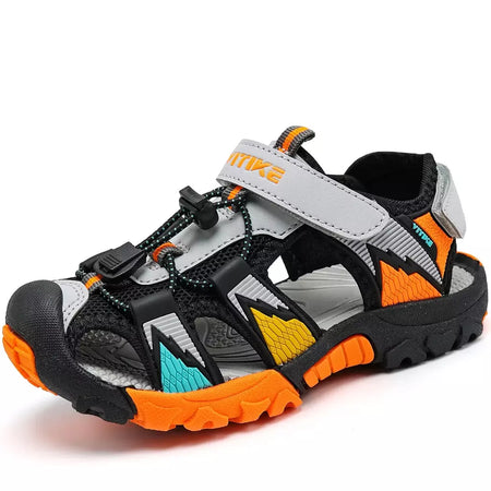 Sandálias esportivas para meninos e meninas, sandálias de verão para crianças, bico fechado, sapatos atléticos de água, sandálias para piscina e praia