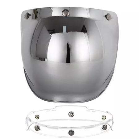 Capacete de motocicleta bolha escudo viseira anti-nevoeiro proteção uv lente hd para capacete retro rosto aberto meio capacete bolha óculos lente