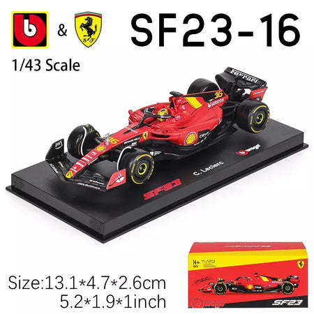 Bburago 1:43 2024 2023 F1 Scuderia Ferrari SF24 SF23 # 16 lecler # 55 sainz jr liga carro de luxo fundido modelo de carro série de brinquedos