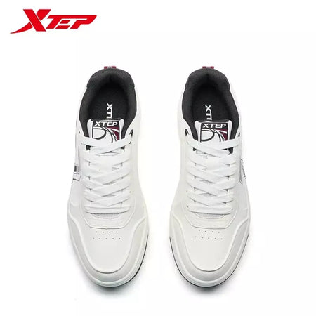 Xtep Board Shoes para homens 2025 primavera antiderrapante embrulho confortável retro sola grossa moda casual sapatos brancos 975119310050