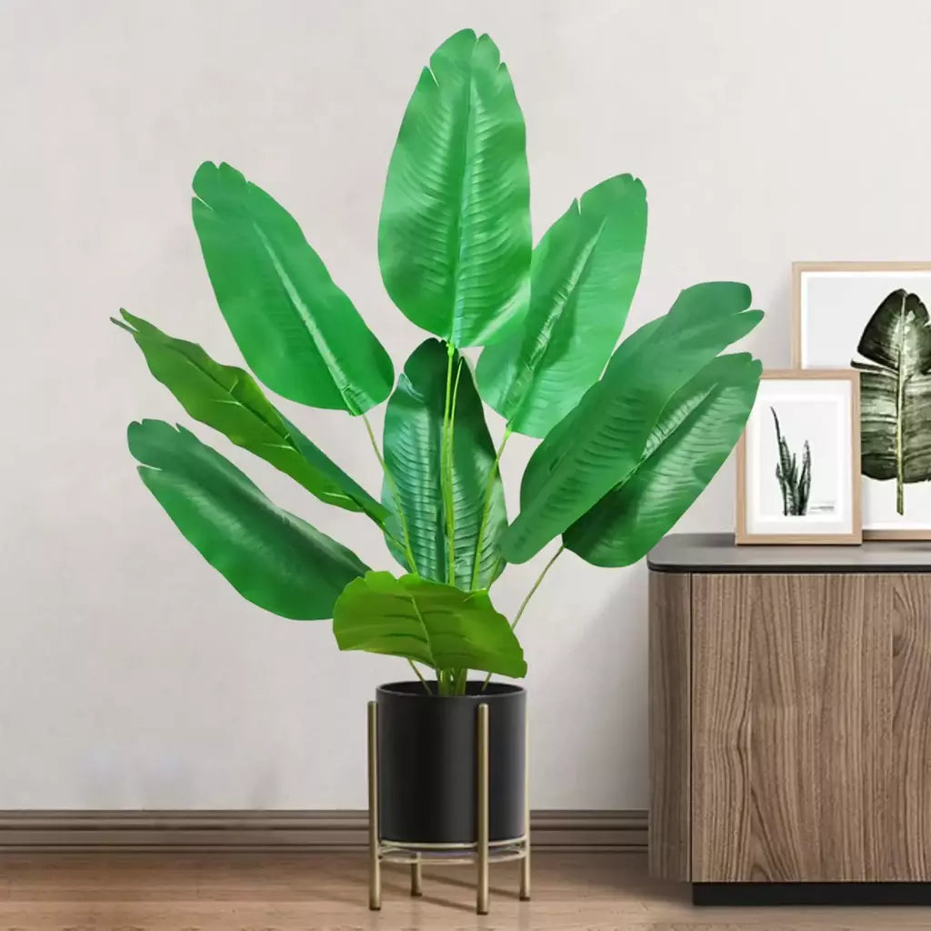 65-125cm/47.2in grande palmeira tropical falso banana planta folhas toque real strelitzia reginae planta de plástico para casa jardim