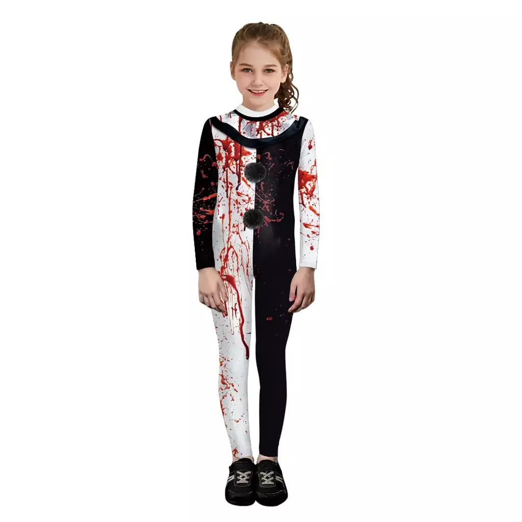 My Secret Art The Clown Cosplay Costume para meninos e meninas, Terrifier 3, Halloween Party Dress, Superhero Costume, Zero Bodysuits