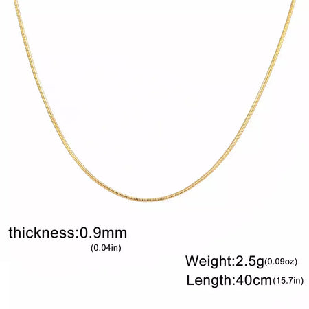 My Shape Rodada Cobra Cadeia Colar para Mulheres Homens Aço Inoxidável Link Cadeia 0.9mm 1.2mm 2mm Cadeia Gargantilha Moda Jóias Presentes