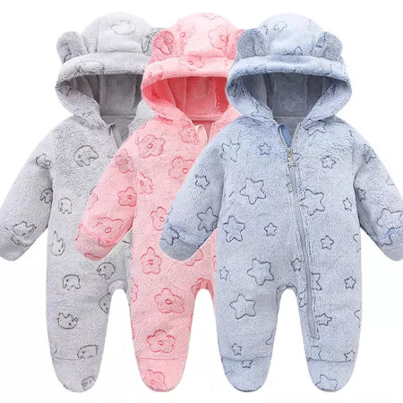 Roupas de bebê recém-nascido flanela outono inverno bebê meninos meninas macacão dos desenhos animados recém-nascido bodysuit macio quente para bebês 0-12m