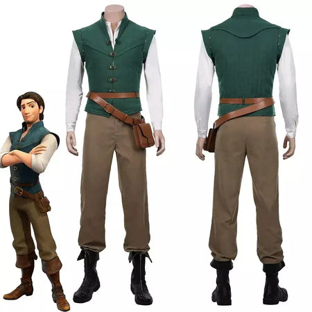 Anime flynn rider emaranhado rapunzel cosplay traje adulto carnaval uniforme halloween anime trajes do príncipe acessórios