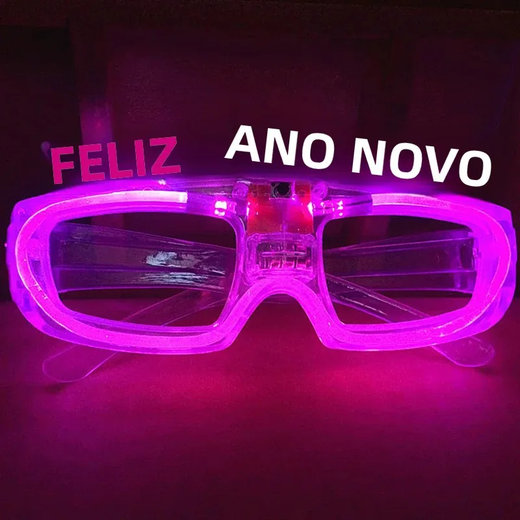 Feliz ano novo led piscando óculos brilhantes iluminar crianças brinquedos brilho festa decoração suprimentos natal