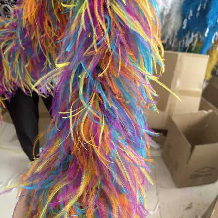 Boa de penas de avestruz arco-íris, 6/10/20 camadas, acessórios de festa fofos para mulheres, halloween, carnaval, cosplay, decoração de casamento, fantasia diy