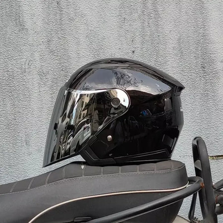 Homens motocicleta metade capacetes lente dupla scooter moto capacete casco aldeia equitação capacete de moto motocross capacetes-JIEKAI