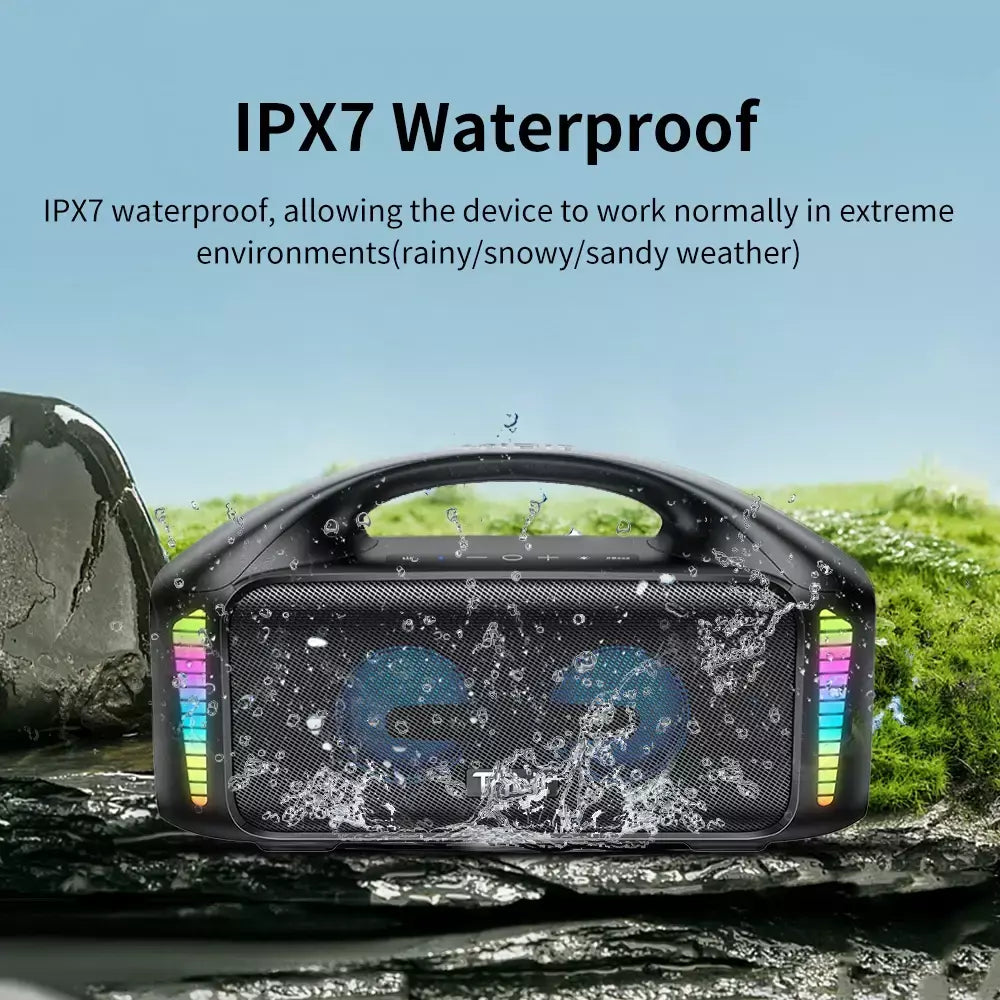 Tribit portátil bluetooth alto-falante 90w stormbox explosão ao ar livre sem fio alto-falante ipx7 à prova dwaterproof água festa acampamento alto-falante 30h playtime