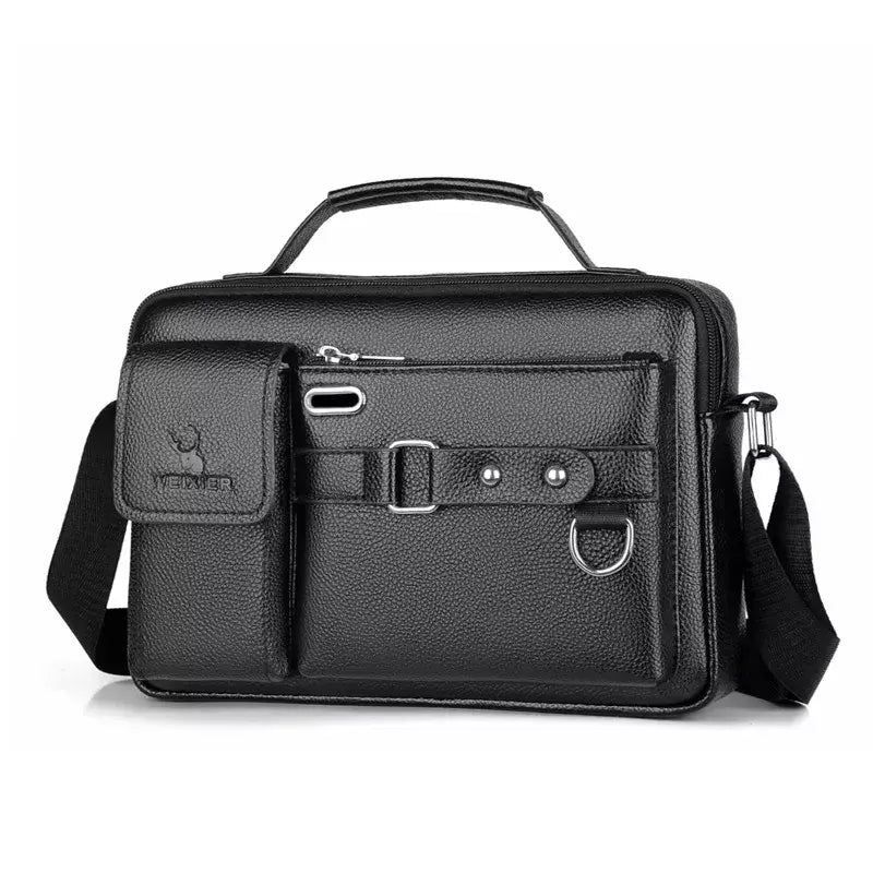 Bolsa de ombro de grande capacidade bolsa de mensageiro masculina de couro business commuter bolsa impermeável resistente ao desgaste pode ser armazenada