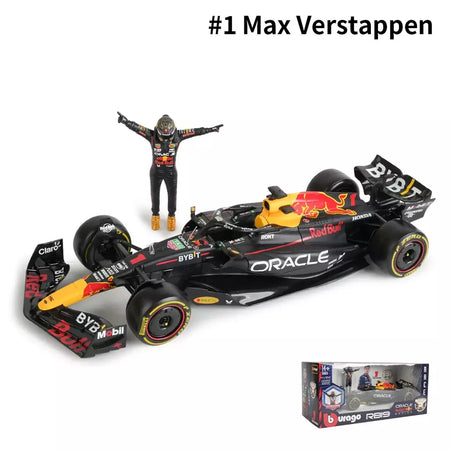 Bburago-Modelo de carro Red Bull Racing, 1:24, 2023, F1, RB19 + boneca vencedora, 1 # Verstappen, 11 # Perez, Fórmula Um, Modelo Super Toy Car