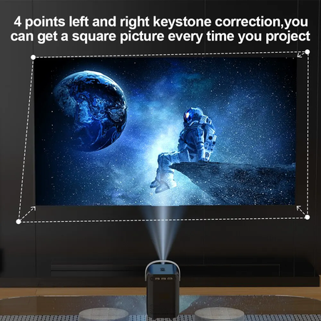 HONGTOP Android Inteligente Mini Projetor 300ANSI Lumen Projetor Portátil 4K com WIFI Bluetooth 1080P Home Movie Theater Beamer