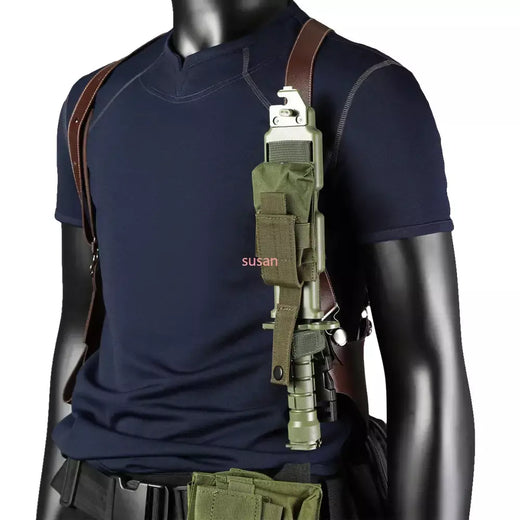 Carnaval halloween jogo traje acessórios cinto utilitário com sacos herói leon kennedy cosplay camiseta oficial axila coldre