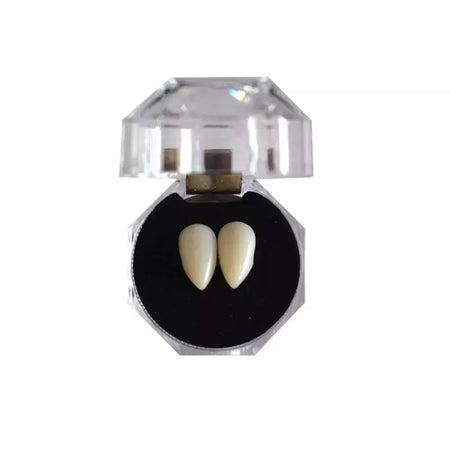 Dentes de vampiro presas dentaduras adereços traje de halloween adereços dentes falsos cola sólida adesivo dentadura decoração de festa de halloween