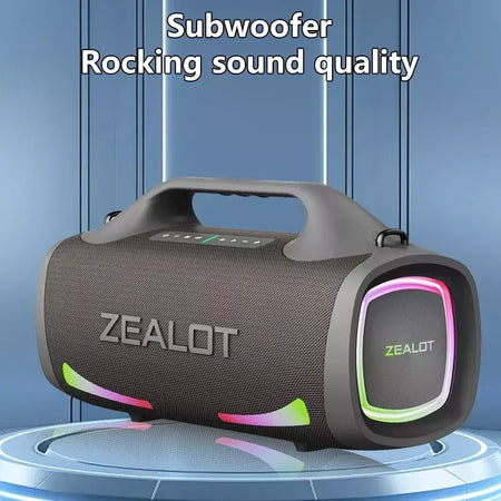 Zealot S79 100W alto-falante sem fio, alto-falante subwoofer portátil ao ar livre, qualidade de som Hifi, emparelhamento duplo, carregamento rápido, 24000mAh.