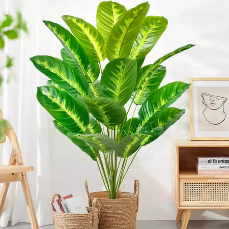 65-125cm/47.2in grande palmeira tropical falso banana planta folhas toque real strelitzia reginae planta de plástico para casa jardim