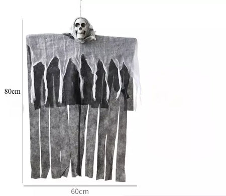 1 pçs halloween brilhante crânio esqueleto gaze pendurado fantasma casa ao ar livre decoração do jardim festa de halloween horror fantasma adereços 2025