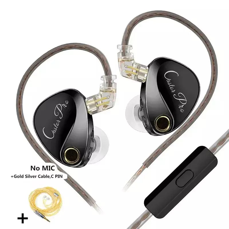 KZ Castor PRO Fone de ouvido intra-auricular HiFi Bass Dinâmico Fones de ouvido sintonizáveis de última geração Harman Target com fones de ouvido de graves aprimorados